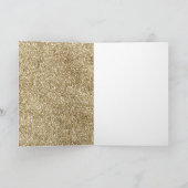 ホワイト金ゴールドグラムグリッターグリッツレオパードクリスマス カード (内部)