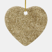 ホワイト金ゴールドグラムグリッターグリッツレオパードプリント セラミックオーナメント (裏面)