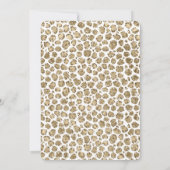 ホワイト金ゴールドグラムグリッターレオパードブライダルシャワー 招待状 (裏面)