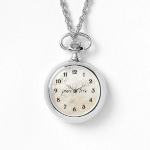 ホワイト金ゴールドグラムヒョウパーソナライズされたプリント 腕時計