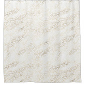 ホワイト金ゴールドグラムヒョウ印刷 シャワーカーテン (正面)