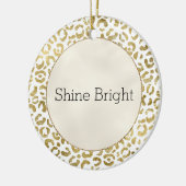 ホワイト金ゴールドグラムヒョウ印刷 セラミックオーナメント (左)