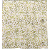 ホワイト金ゴールドグラムヒョウ シャワーカーテン (正面)