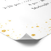 ホワイト金ゴールドグリッターウェディングプログラム詳細 ポスター (角)