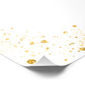 ホワイト金ゴールドグリッターウェディングプログラム詳細 ポスター (コーナー)