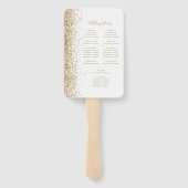 ホワイト金ゴールドグリッターエッジ結婚式 プログラム ハンドファン (裏面)
