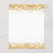 ホワイト金ゴールドグリッターシック予算結婚式招待状 (裏面)