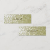 ホワイト金ゴールドグリッターシークイン美容師スキニーカード スキニー名刺 (正面/裏面)