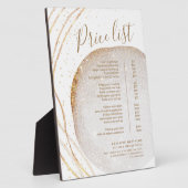 ホワイト金ゴールドグリッタースタイリストサロン価格表メニュー フォトプラーク (側面)