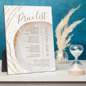 ホワイト金ゴールドグリッタースタイリストサロン価格表メニュー フォトプラーク (側面)