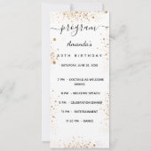 ホワイト金ゴールドグリッタースパークルプログラムメニューカード 招待状 (裏面)