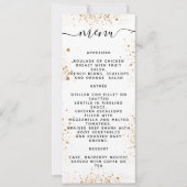 ホワイト金ゴールドグリッタースパークルプログラムメニューカード 招待状 (正面)