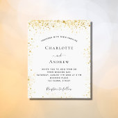 ホワイト金ゴールドグリッター予算結婚式招待状