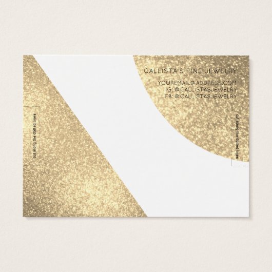 ホワイト金ゴールドグリッター図形ハートブレスレット表示 (裏面)