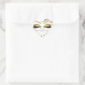 ホワイト金ゴールドグリッター大理石メイクアップ目感謝してい名 ハートシール (バッグ)