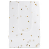 ホワイト金ゴールドグリッター紙吹雪輝き ミディアムペーパーバッグ (裏面)