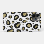 ホワイト金ゴールドグリッター&ブラックレオパードチーテプリント Case-Mate iPhoneケース (裏面(横))