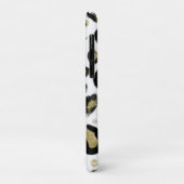 ホワイト金ゴールドグリッター&ブラックレオパードチーテプリント Case-Mate iPhoneケース (裏面/左)