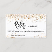 ホワイト金ゴールドグリッターqrコード事業紹介カード 割引カード (正面)