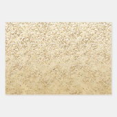 ホワイト金ゴールドグリッツスパークルストライプズLeopard ラッピングペーパーシート (正面2)