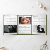 ホワイト金ゴールドグリーンフォトモノグラムサロンパンフレット 三つ折りカード (内部)