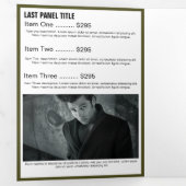 ホワイト金ゴールドグリーンフォトモノグラムサロンパンフレット 三つ折りカード (内部最初)