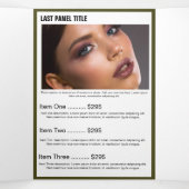 ホワイト金ゴールドグリーンフォトモノグラムサロンパンフレット 三つ折りカード (内部中)