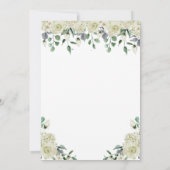 ホワイト金ゴールドグリーンフローラバプテスマ招待状 招待状 (裏面)