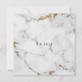ホワイト金ゴールドグレイ大理石ジオメトリックスクエアパーティー 招待状 (裏面)