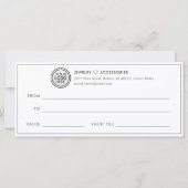 ホワイト金ゴールドサロンストア商品券 (裏面)