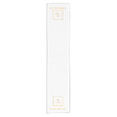 ホワイト金ゴールドサロンビジネスロゴ ショートテーブルランナー (正面)