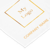 ホワイト金ゴールドサロンビジネスロゴ ショートテーブルランナー (コーナー)