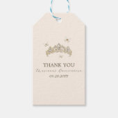 ホワイト金ゴールドシルバーウィンター花模様キンセアニラ ギフトタグ (正面)