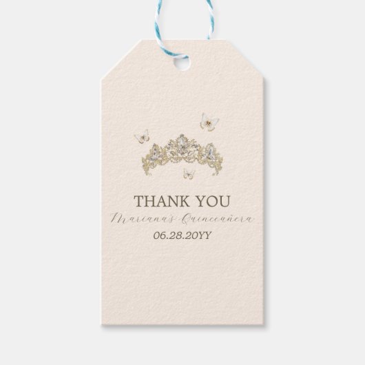 ホワイト金ゴールドシルバーウィンター花模様キンセアニラ ギフトタグ (正面)