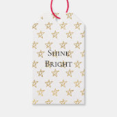 ホワイト金ゴールドスターズシャインブライト ギフトタグ (正面)