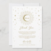 ホワイト金ゴールドスターズ天空日が差すことムーンサンキューユー 招待状 (正面)