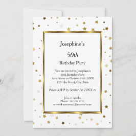 ホワイト金ゴールドスターズ50thバースデーパーティーへの招待 招待状