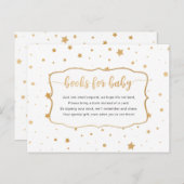 ホワイト金ゴールドスター紙吹雪ブックリクエストカード インビテーションポストカード (正面/裏面)