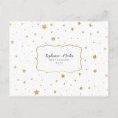 ホワイト金ゴールドスター紙吹雪ブックリクエストカード インビテーションポストカード (裏面)