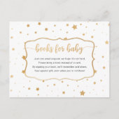 ホワイト金ゴールドスター紙吹雪ブックリクエストカード インビテーションポストカード (正面)