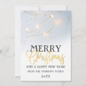 ホワイト金ゴールドスター紙吹雪ラ白熱［赤熱］光を放つイズクリスマス シーズンカード (正面)