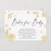 ホワイト金ゴールドスノーフレーククリスマスブックスベビーエンクル エンクロージャーカード (正面/裏面)