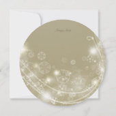 ホワイト金ゴールドスノーフレークホリデーウィンターパーティー 招待状 (裏面)