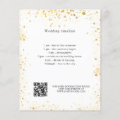 ホワイト金ゴールドスパークルウェディングプログラム詳細QR (裏面)