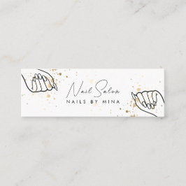 ホワイト金ゴールドスペックスハンドネイルサロン スキニー名刺