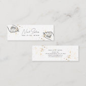 ホワイト金ゴールドスペックスハンドネイルサロン スキニー名刺 (正面/裏面)