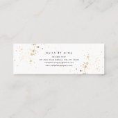 ホワイト金ゴールドスペックスハンドネイルサロン スキニー名刺 (裏面)