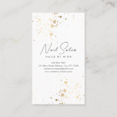 ホワイト金ゴールドスペックスハンドネイルサロン 名刺 (裏面)