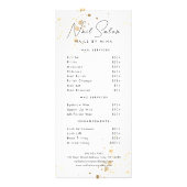 ホワイト金ゴールドスペックネイルサロン価格表 ラックカード (正面)