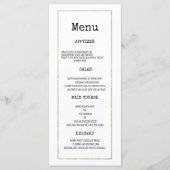 ホワイト金ゴールドタイプライターフォントラスト結婚ティックのメニュー プログラム (正面)